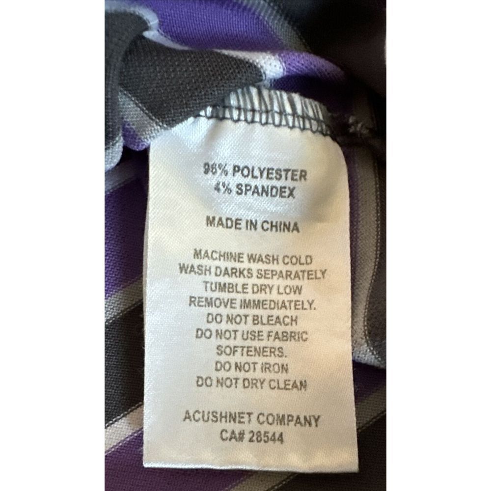 FootJoy Golf Shirt Mens Med Rancho San Marcos logo Purple Brown Stripes - Picture 8 of 11